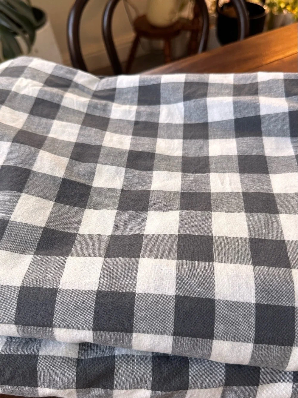 Twin Plaid Black & White Bedding Duvet and Pillow case 100% cotton